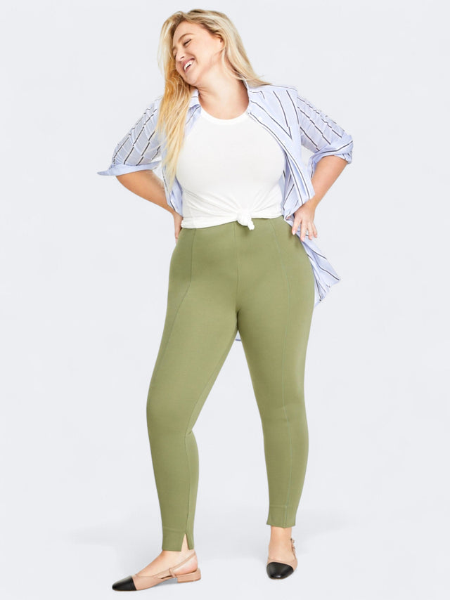 Image for Women's Plain Ponte Skinny Leggings,Olive