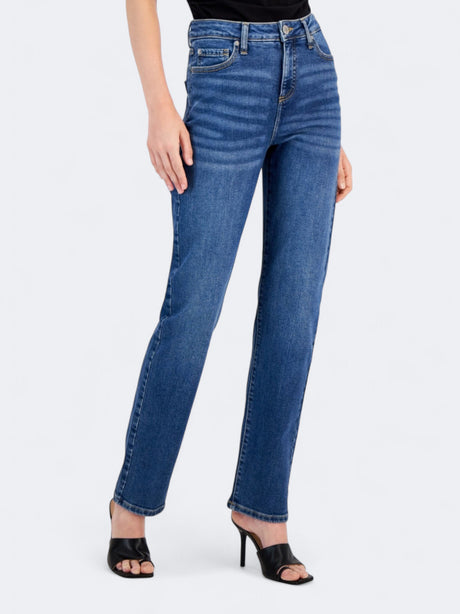 Image for Women's Textured High-Rise Jeans,Blue