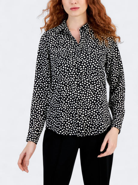 Image for Women's Printed Shirt,Black/White