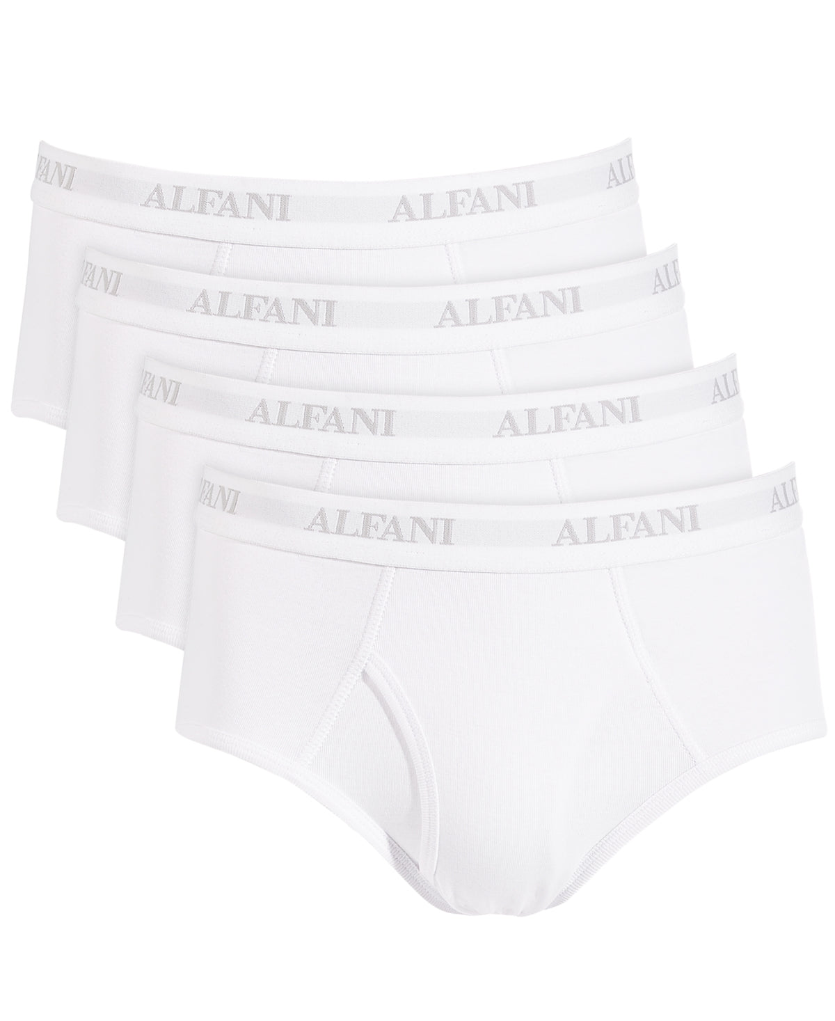 Men's 4 Pack Brand Logo Printed Briefs,White