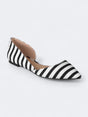 Image for Women's Stripe Wide Width Cortni Flat,White/Black