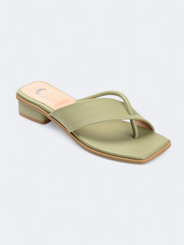 Image for Women's Mina Tru Comfort Foam Heeled Thong Sandals,Light Olive