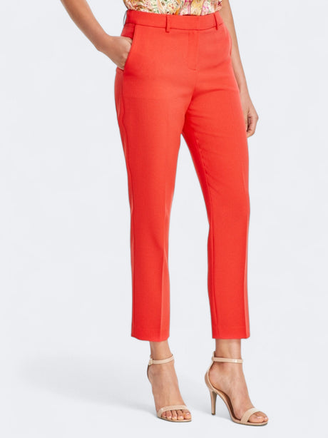 Image for Women's Textured Slim Leg Ankle Pants,Red