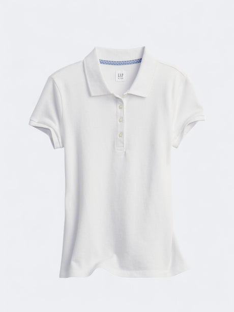 Image for Kid's Girl's Plain Polo T-Shirt,White
