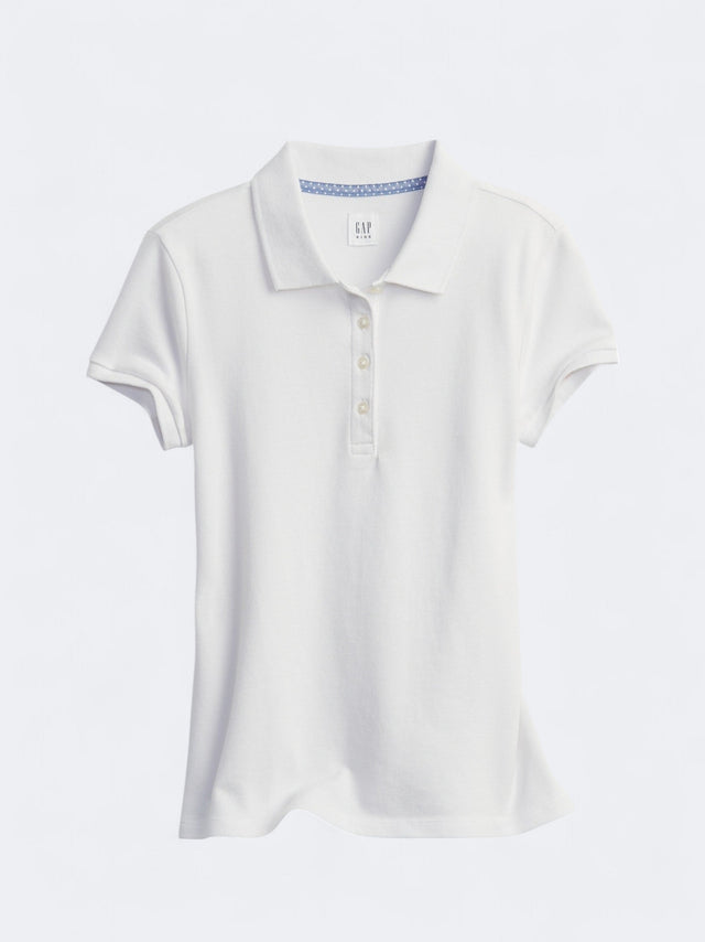 Image for Kid's Girl's Plain Polo T-Shirt,White