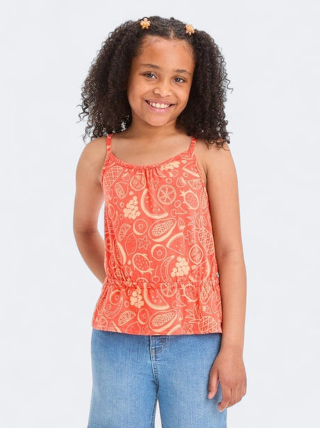 Image for Kid's Girl's Graphic Printed Peplum Knit Top,Orange
