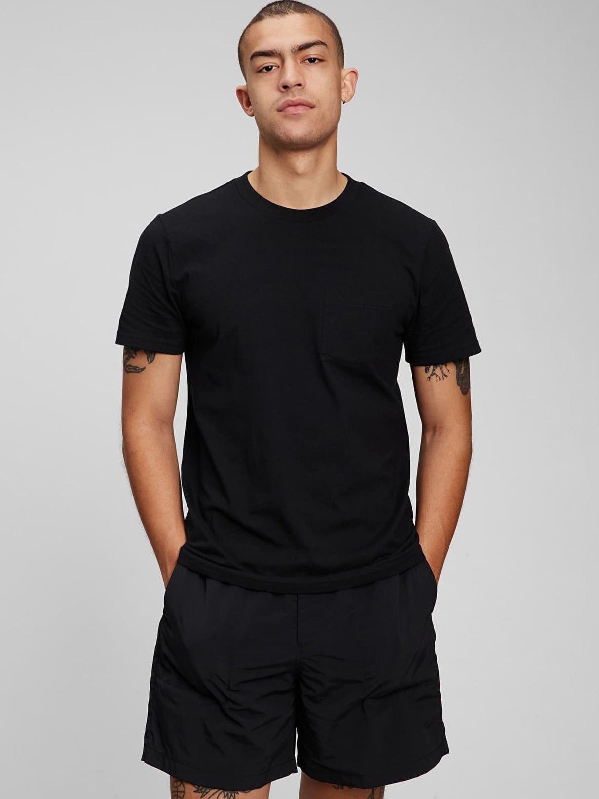 Image for Men's Plain Basic Pocket Tee True T-Shirt,Black