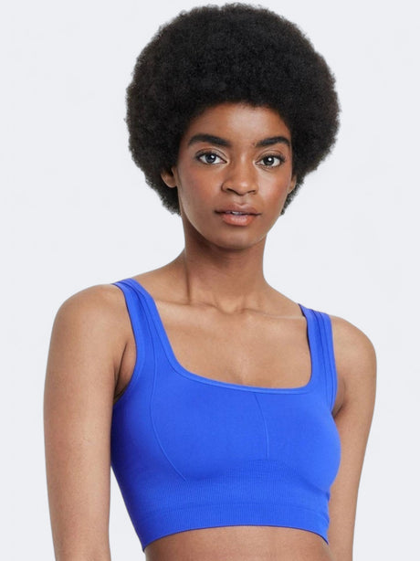 Image for Women's Plain Seamless Brami Cropped Top,Indigo