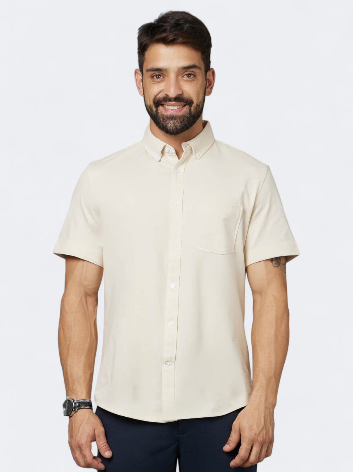 Image for Men Plain Shirt,Beige