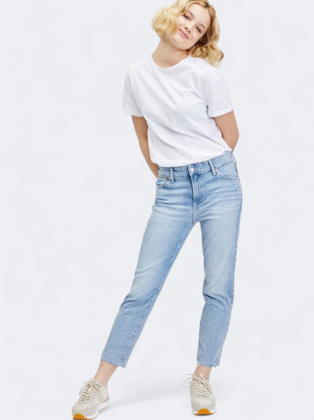 Image for Women's Washed Jeans,Light Blue
