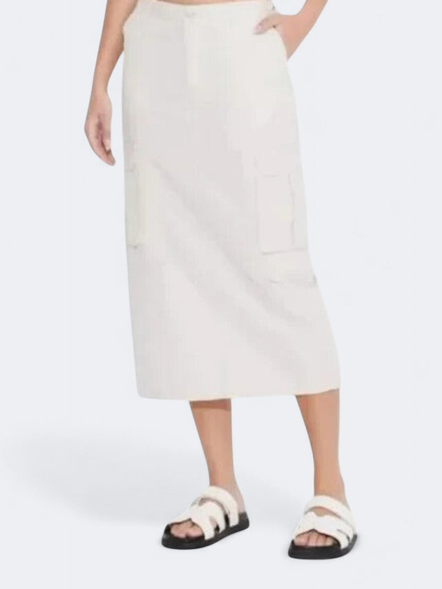 Image for Women's Plain Cargo Maxi Skirt,Light Beige