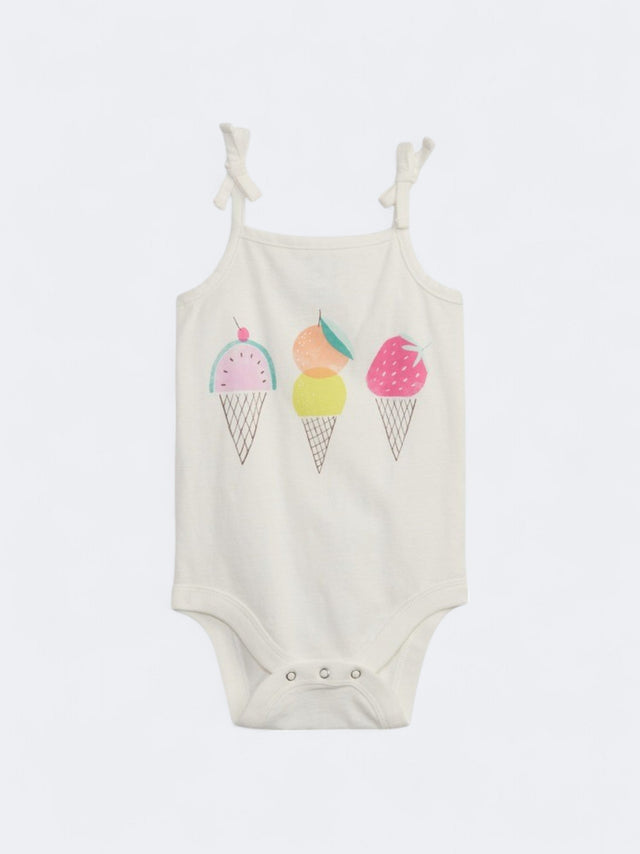 Image for Kid's Girl's Graphic Printed Bodysuit,White
