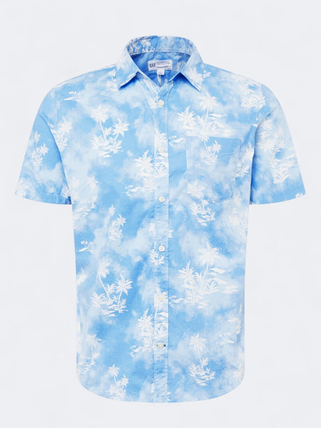 Image for Men's Floral Printed Shirt,Light Blue