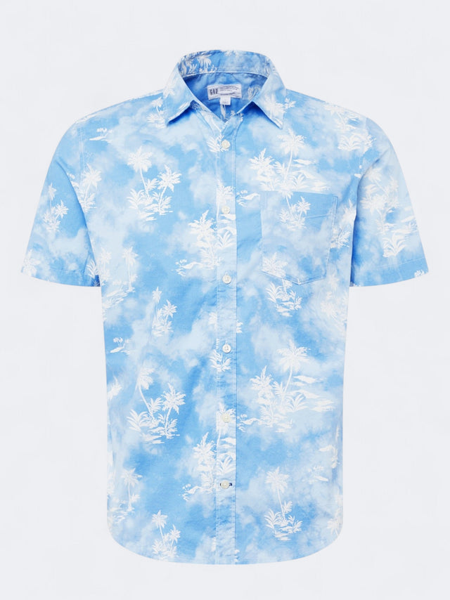 Image for Men's Floral Printed Shirt,Light Blue