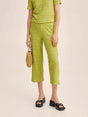 Image for Women's Textured Wrinkled Pants,Light Green