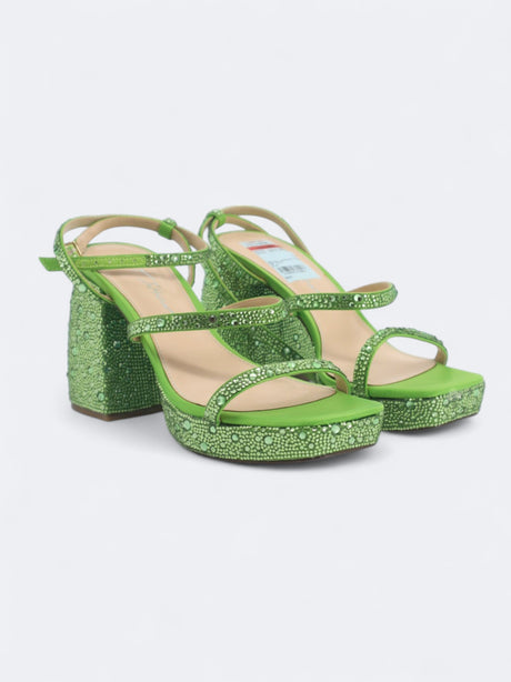 Image for Women's Textured Denni Rhinestone Platform Sandals,Green