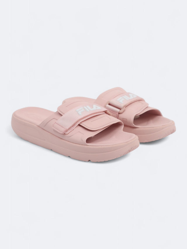 Image for Women's Brand Logo Printed Slide Slippers,Light Rose