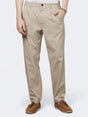 Image for Men's Plain Classic Loose Fit Chinos Trousers,Beige