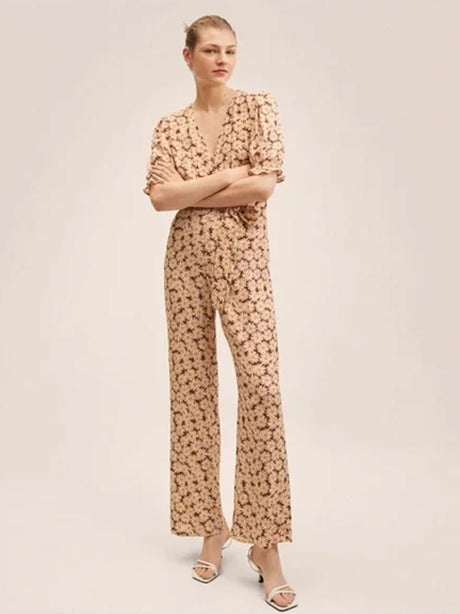 Image for Women's Floral Printed Puff Sleeve Jumpsuit,Multi