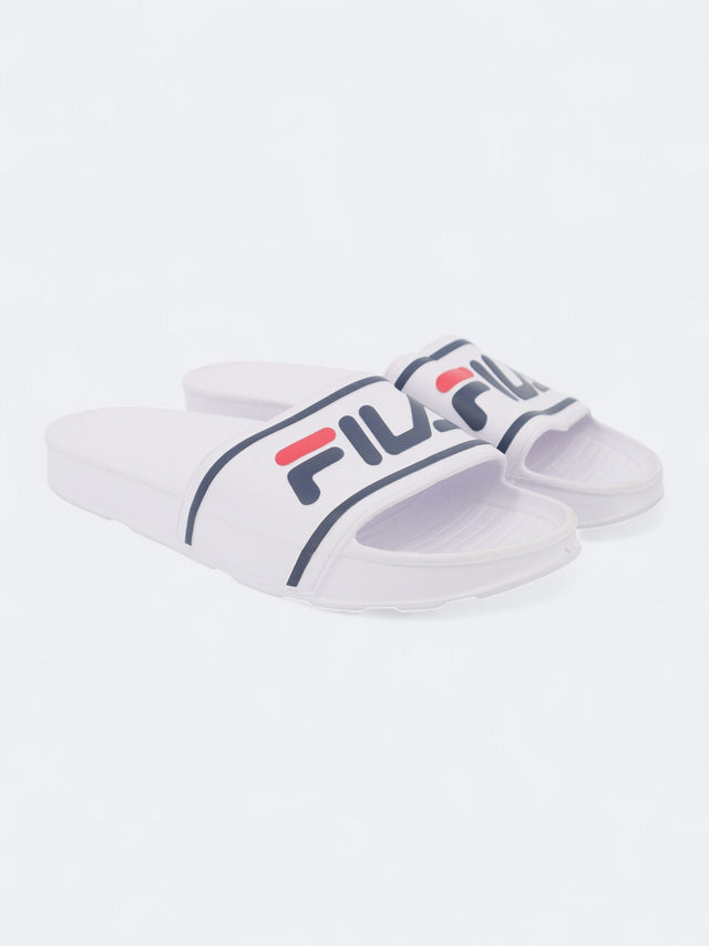 Image for Men's Brand Logo Printed Slippers,White