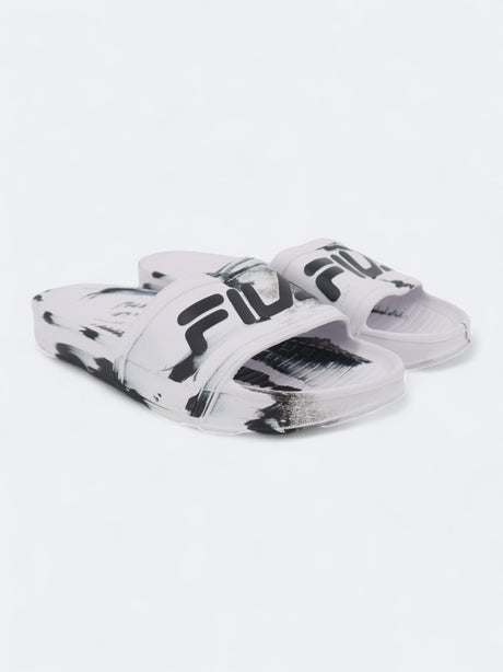 Image for Men's Brand Logo Printed Slippers,White