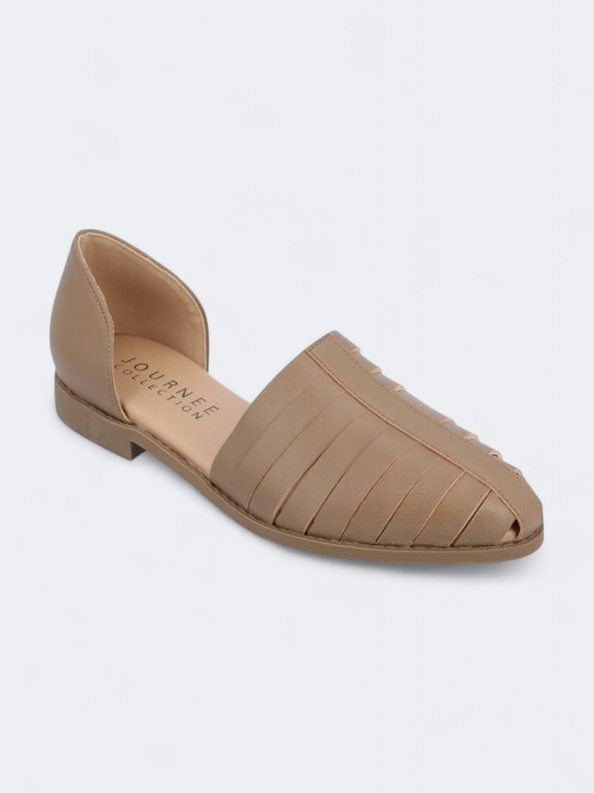 Image for Women's Plain Anyah Caged Flats Shoes,Taupe