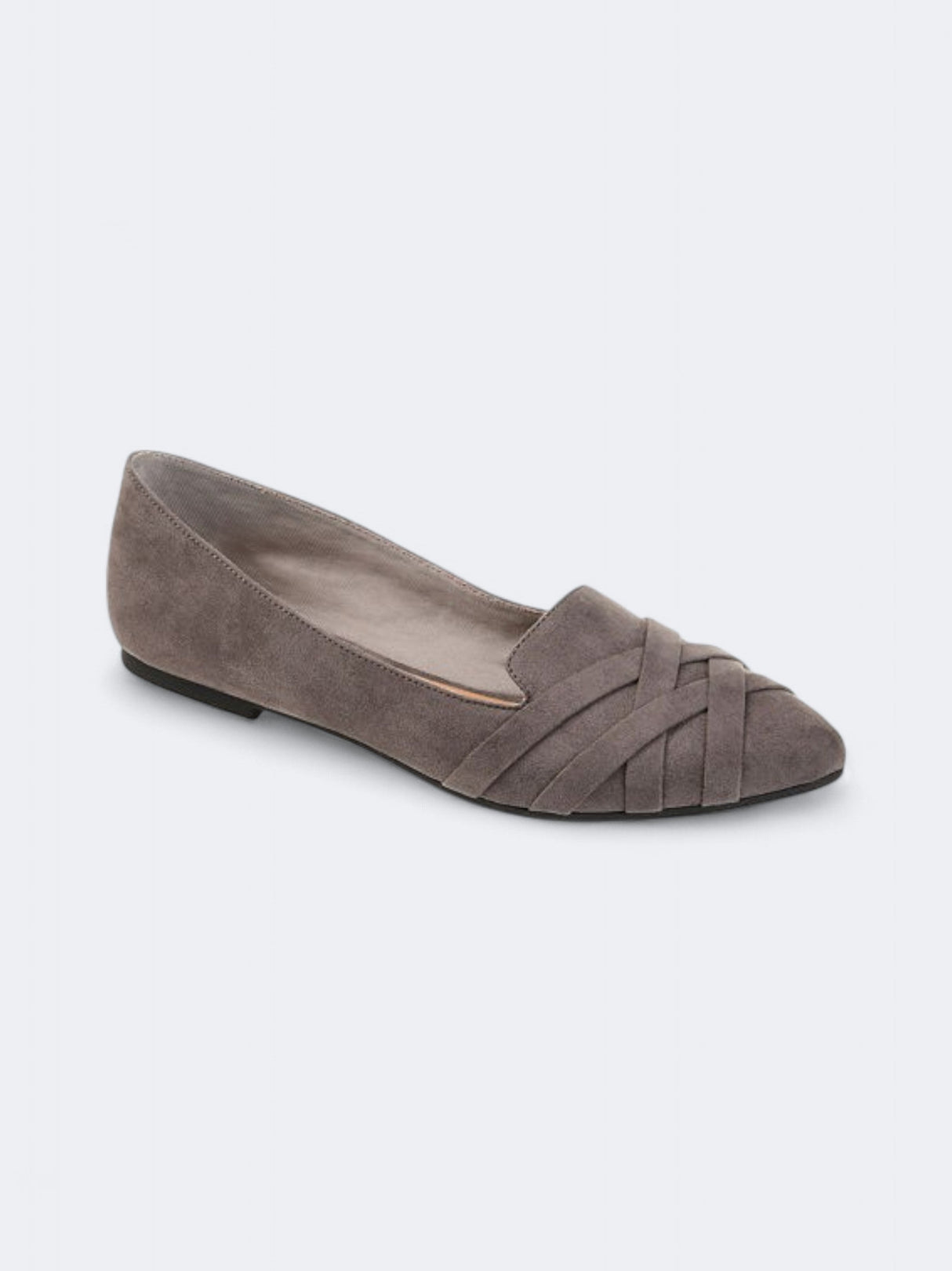 Image for Women's Textured Nubuck Flat Bellerinas,Grey