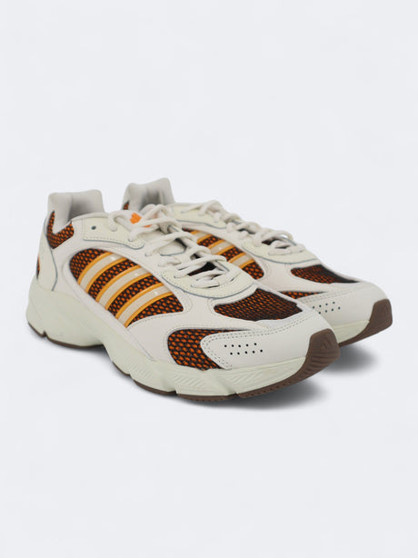 Image for Men's Textured Trainer Shoes,Off White/Orange