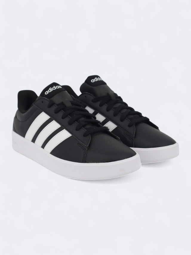 Image for Men's Textured Leather Sneakers,Black