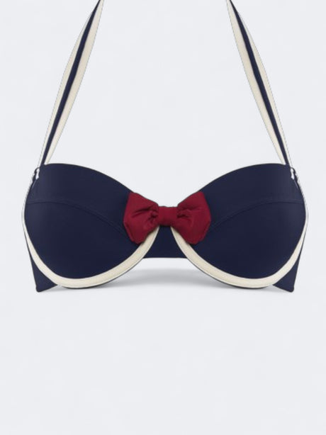 Image for Women's  Front Bow Bikini,Ring Front,Navy