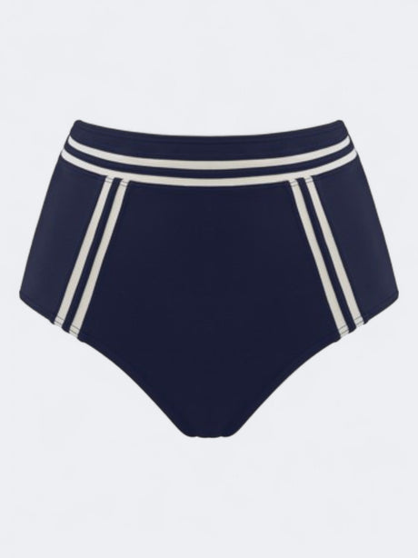 Image for Women's Striped Bikini Bottom,Navy/Beige