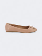 Image for Women's Plain Zimia Buckle Flat Bellerinas,Nude