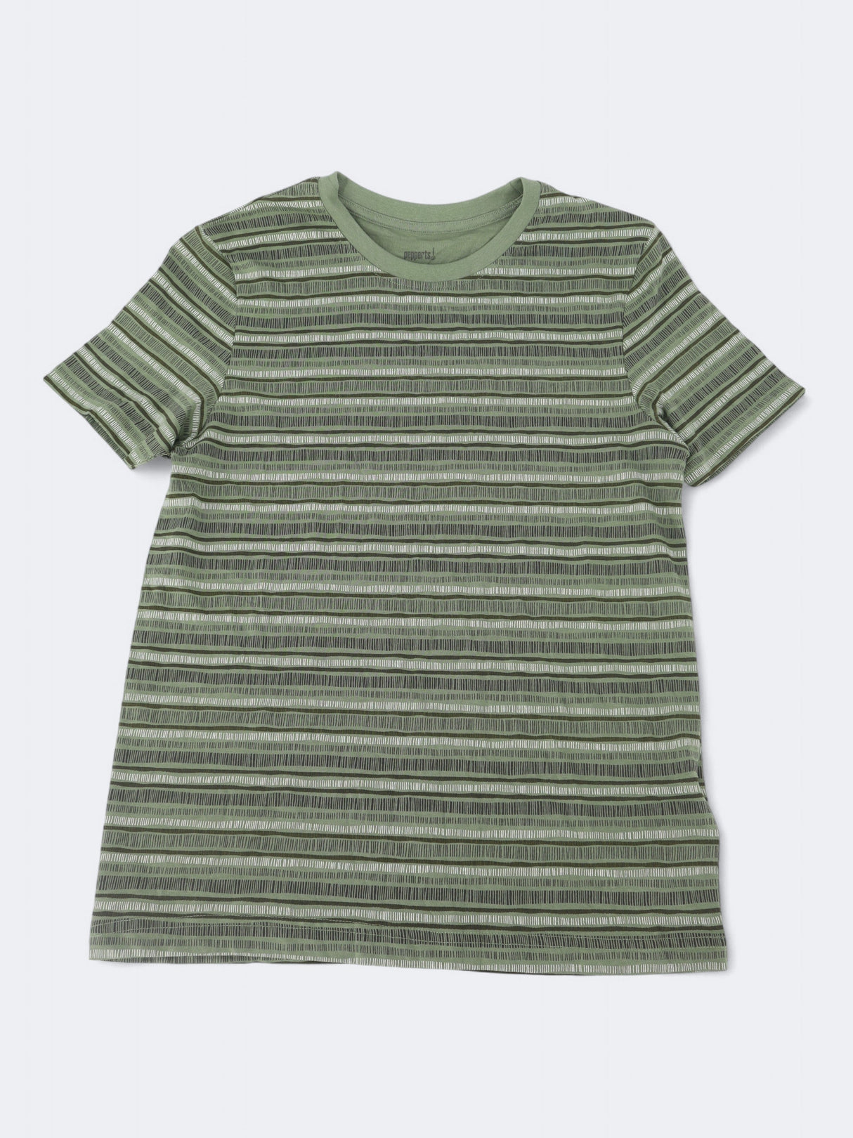 Image for Kids Boy's Cotton Omper Striped T-Shirt ,Olive Green