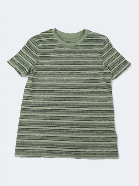 Image for Kids Boy's Cotton Omper Striped T-Shirt ,Olive Green