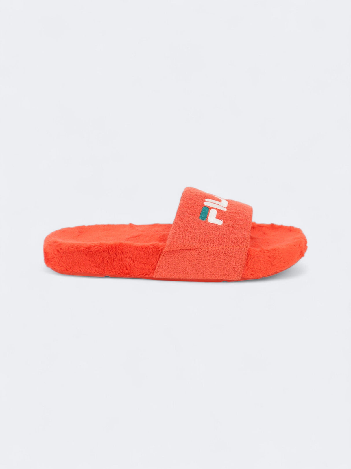 Women's Brand Logo Printed Faux Fur Slippers,Orange