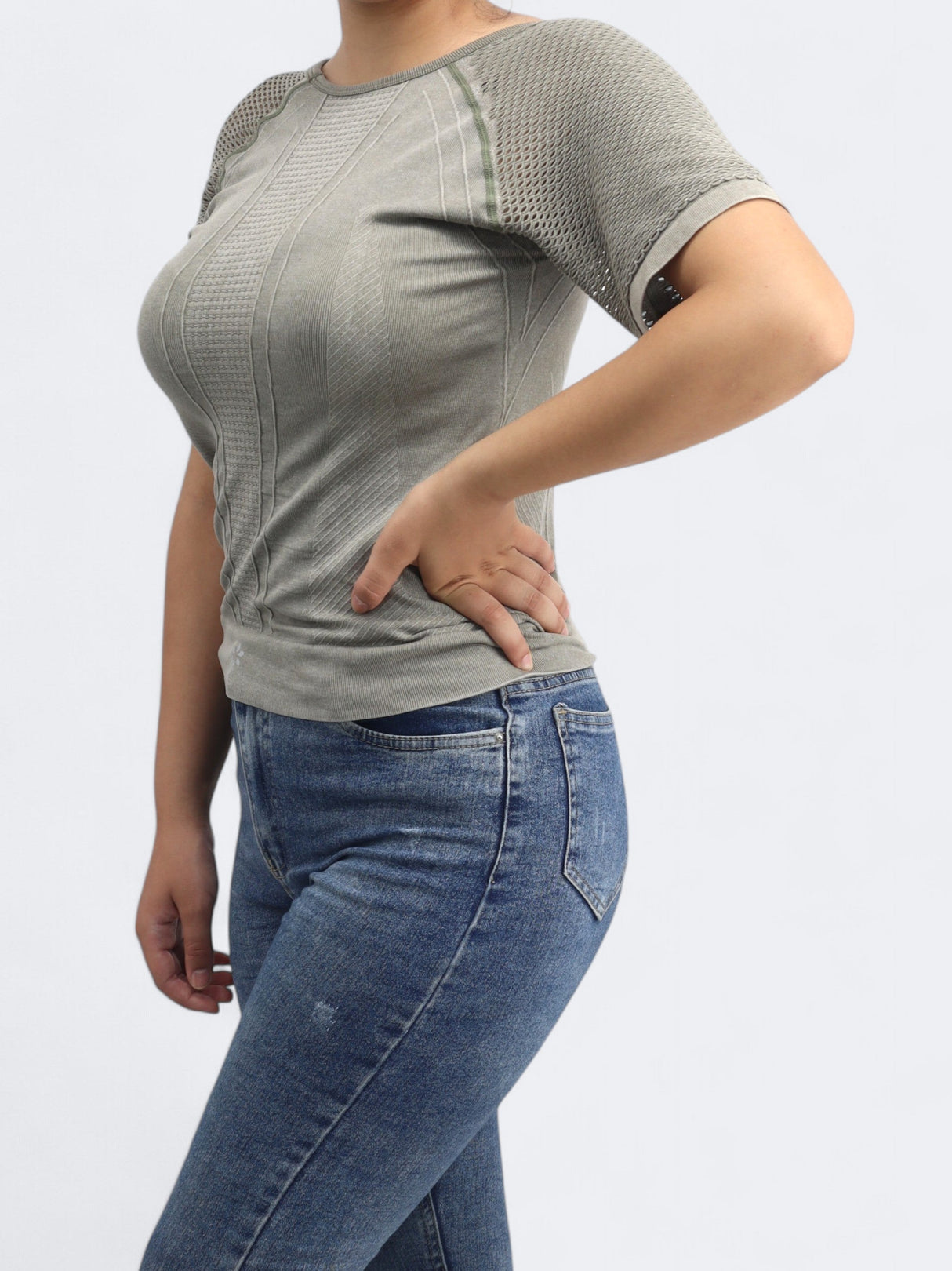 Image for Women's Textured Top,Olive Green