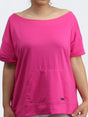 Image for Women's Off-Shoulder Plain Top,Pink