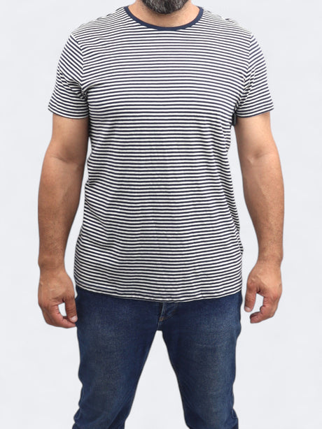 Image for Men's Striped T-Shirt,Navy/White