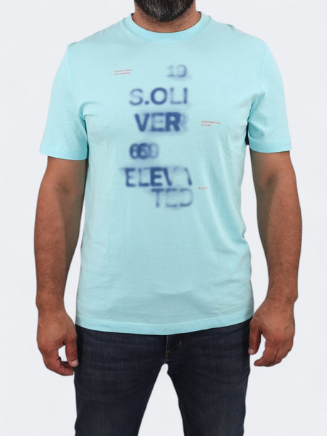 Image for Men's Printed T-Shirt,Light Blue
