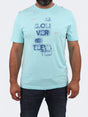 Image for Men's Printed T-Shirt,Light Blue