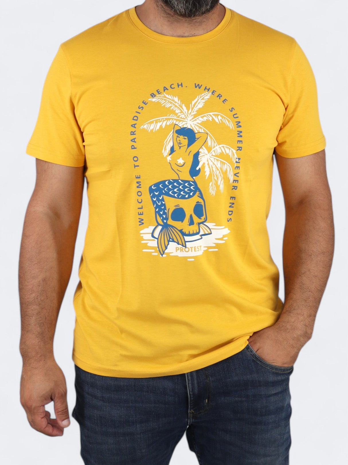 Image for Men's Printed T-Shirt,Yellow