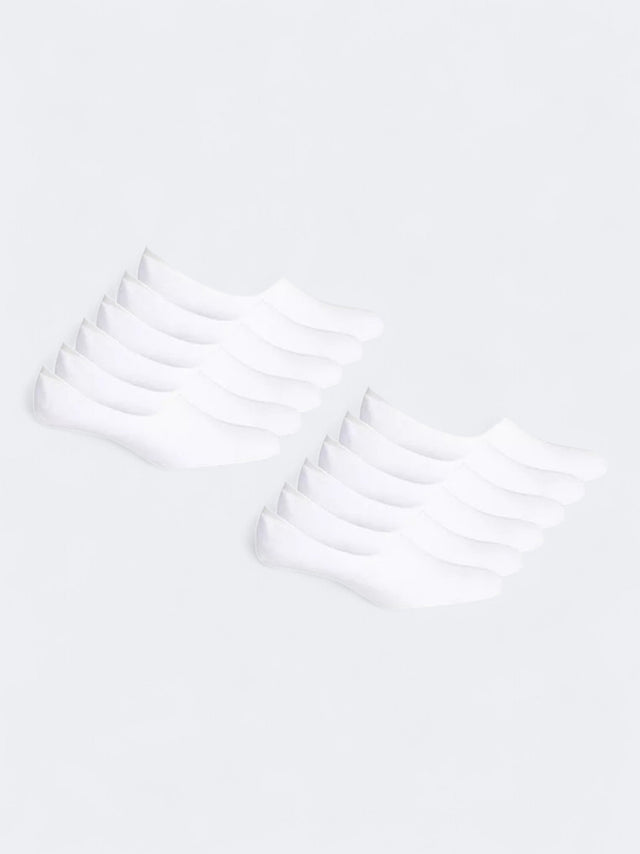 Image for Men's 12  Pairs Plain Solid Thick Low-Cut Socks,White