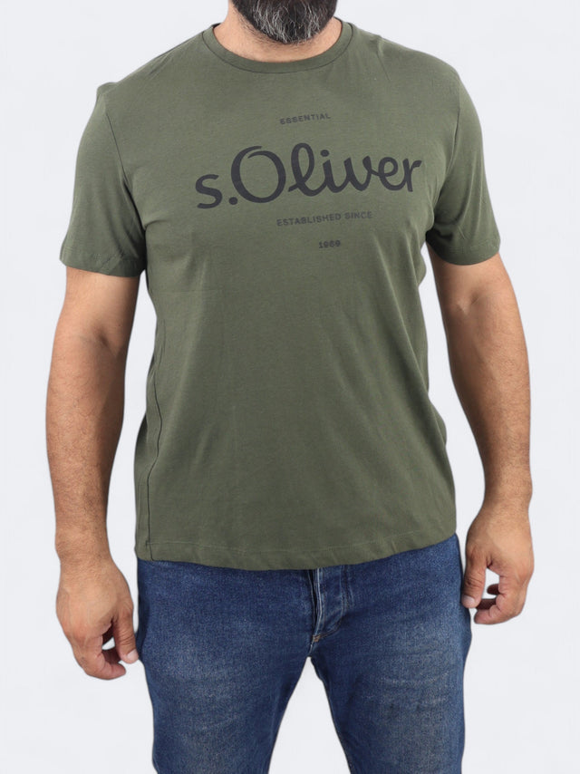 Image for Men's Brand Logo Printed,Olive Green