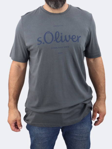 Image for Men's Printed T-Shirt,Dark Grey