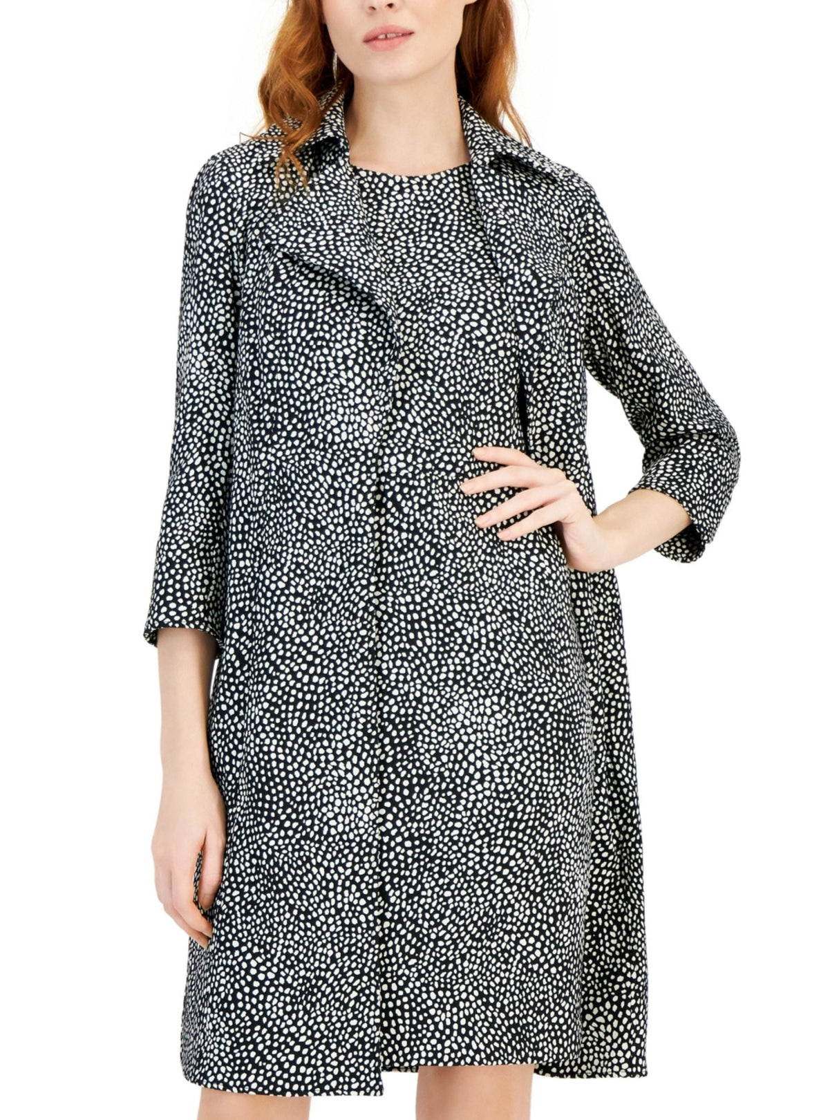 Women's Polka Dots Blazer,Black/White