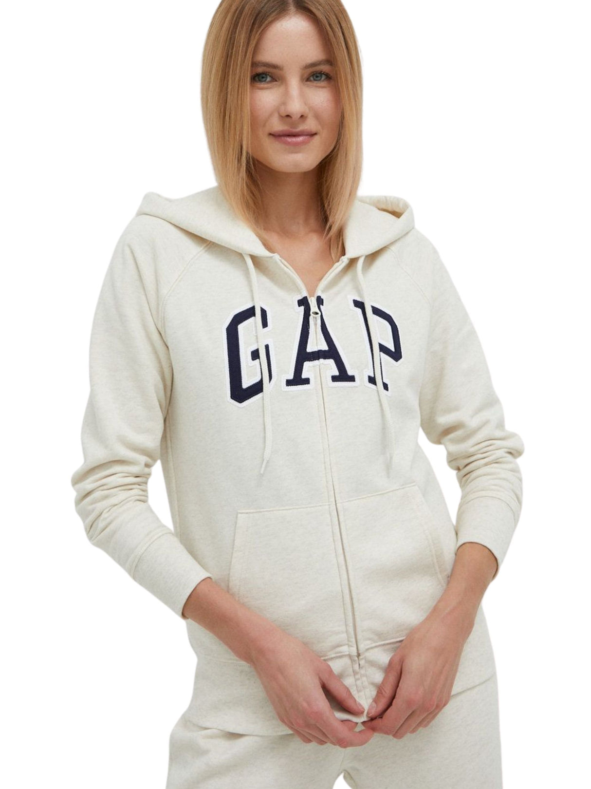 Image for Women's Brand Logo Printed  Hoodies,Cream