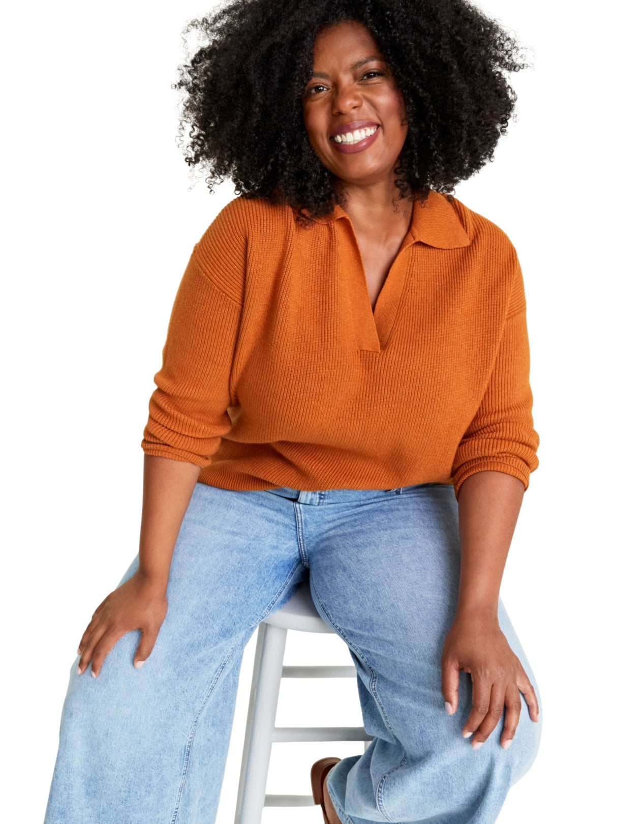 Women's Knitted Sweaters,Rust