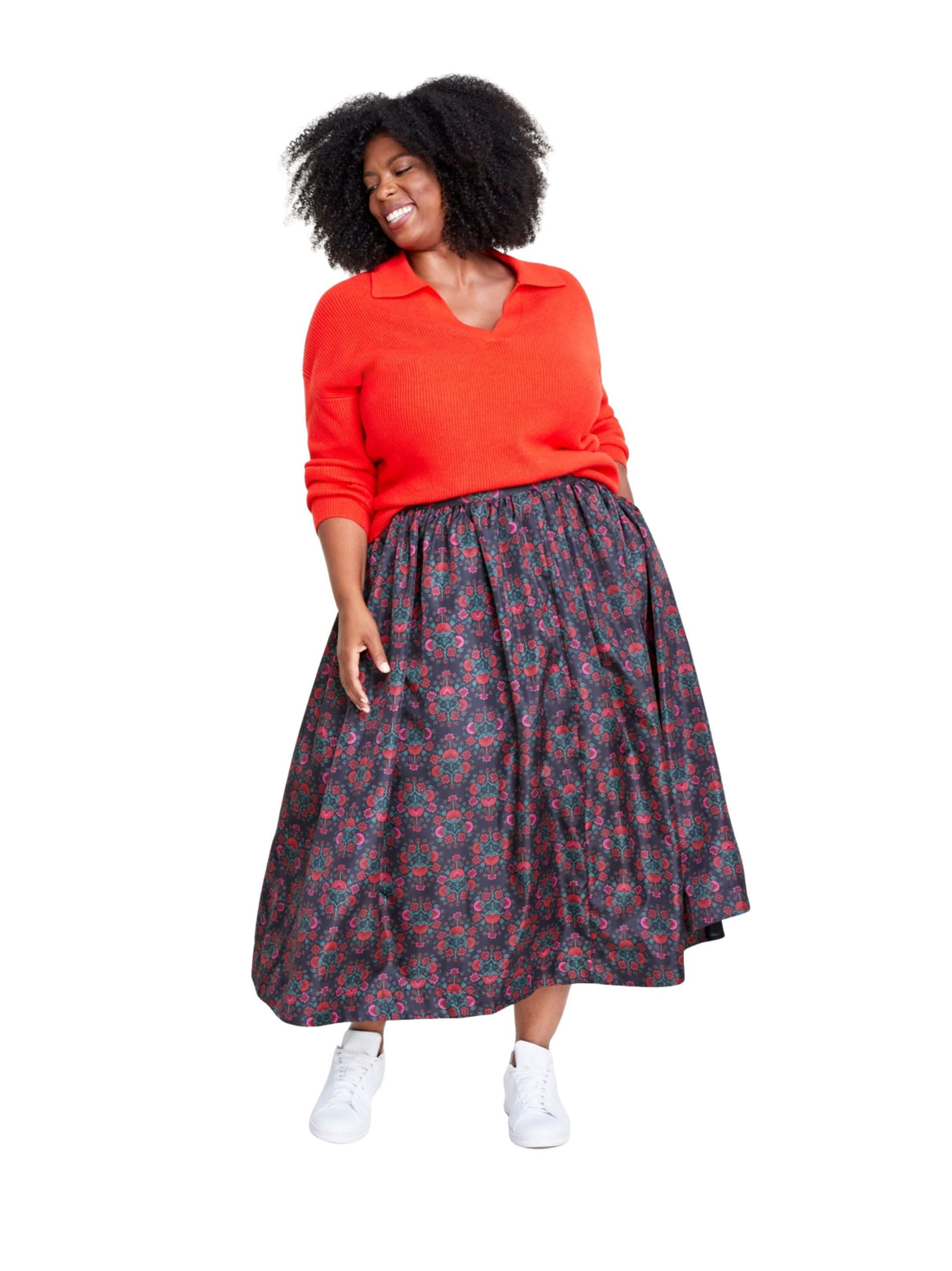 Women's Floral Printed Ruffled Skirt,Multi