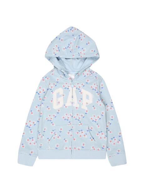 Image for Kids Girl's Floral Printed Jacket Two Pockets,Light Blue