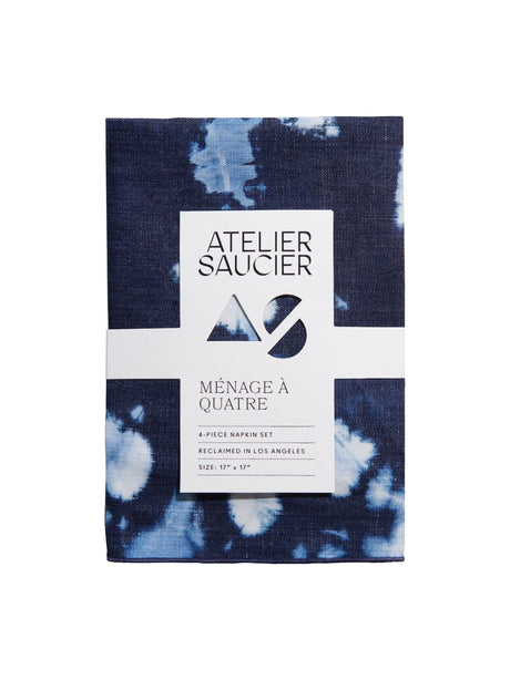 Image for Denim Tie Dyed Linen Napkins